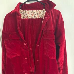 Red velvet outfit, from NYFW not used in the show includes hidden zippers